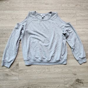 JoyLab Gray Cold Shoulder Sweater Top Womens Size Large Modal Lightweight Casual